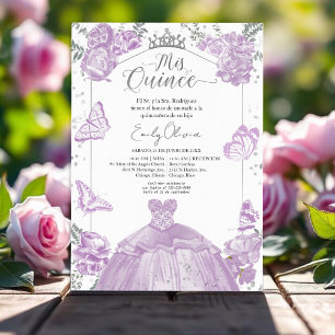 Mis Quince Uitnodiging Spaanse Lavendel Jurk