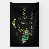 Mis Quince zwart groen Welkomstbord Spandoek (Verticaal)