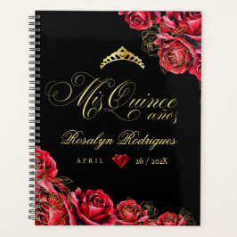 Mis Quince zwart rode diamant rozen Planner