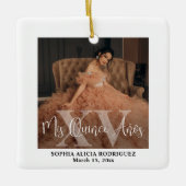 Mis XV Años 2 Foto Quinceañera Keepsake Modern Keramisch Ornament (Voorkant)