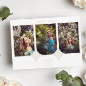 Mis XV Años Español 3 Fotos Efecto Encaje Dorado Kaart