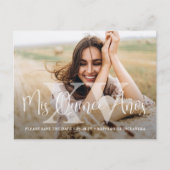 Mis XV Años Moderne foto Quinceañera Bewaar de dat Aankondigingskaart (Voorkant)