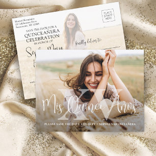Mis XV Años Moderne foto Quinceañera Bewaar de dat Aankondigingskaart