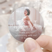 Mis XV Años Moderne foto Quinceañera Dank u Ronde Sticker