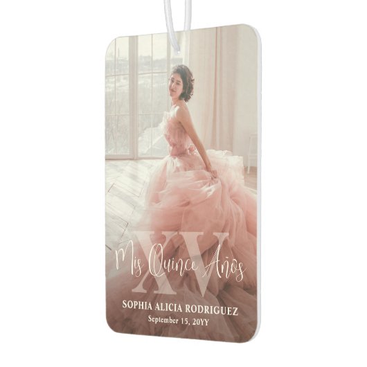 Mis XV Años Quinceañera 15e verjaardag 2 foto auto Luchtverfrisser (Links)