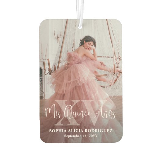 Mis XV Años Quinceañera 15e verjaardag 2 foto auto Luchtverfrisser (Achterkant)