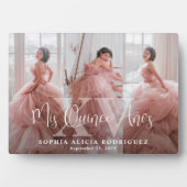 Mis XV Años Quinceañera 3 Photo Collage Birthday Fotoplaat (voorkant)