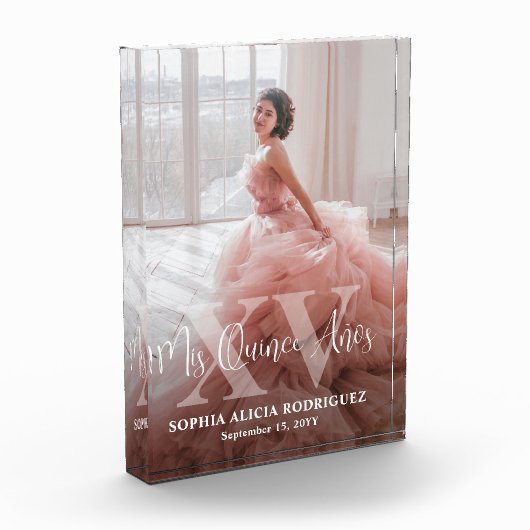 Mis XV Años Quinceañera Keepsake 15e verjaardag Fotoblokken (Links)