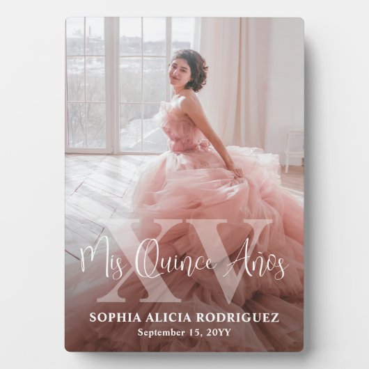 Mis XV Años Quinceañera Photo 15th Birthday Fotoplaat (voorkant)