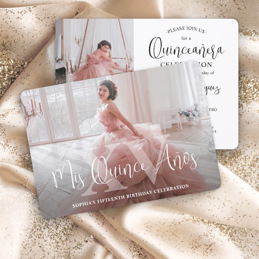 Mis XV Modern Quinceañera 2 Foto 15e verjaardag Kaart