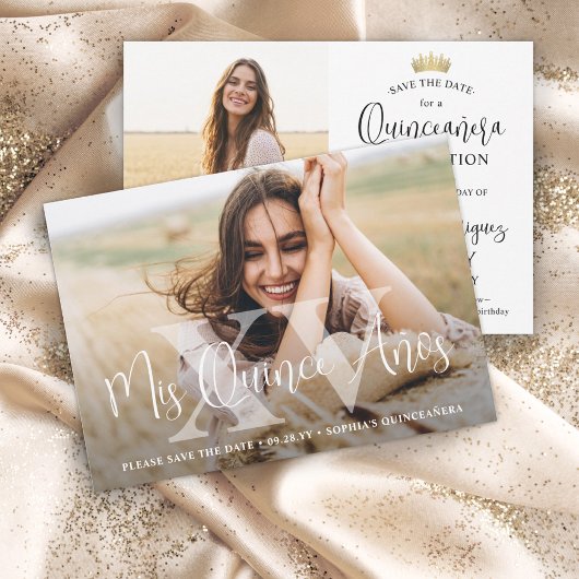 Mis XV Modern Quinceañera 2 Foto 15e verjaardag Save The Date