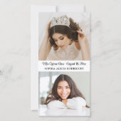 Mis XV Modern Quinceañera 3 Foto 15e verjaardag Save The Date (Achterkant)