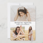 Mis XV Modern Quinceañera 4 foto 15e verjaardag Save The Date (Achterkant)