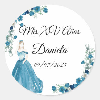 mis XV-stickers Ronde Sticker