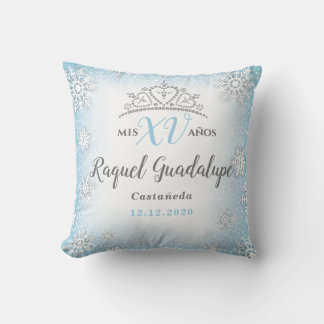 Mis XV Winter Wonderland Quinceañera Crown Pillow Kussen