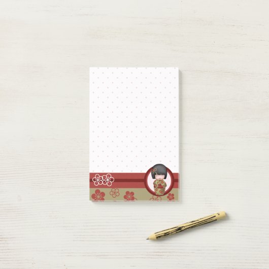 Misaki de kokeshi pop post-it® notes (Op bureau)