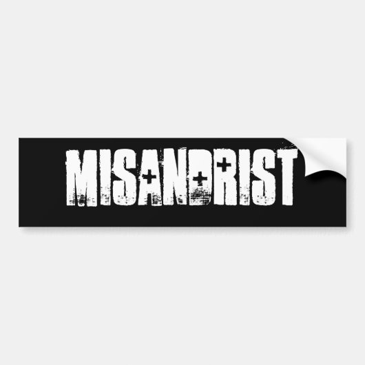 Misandrist (TM) Bumpersticker Black (Voorkant)