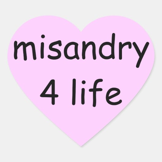 Misandry 4 leven hart sticker (Voorkant)