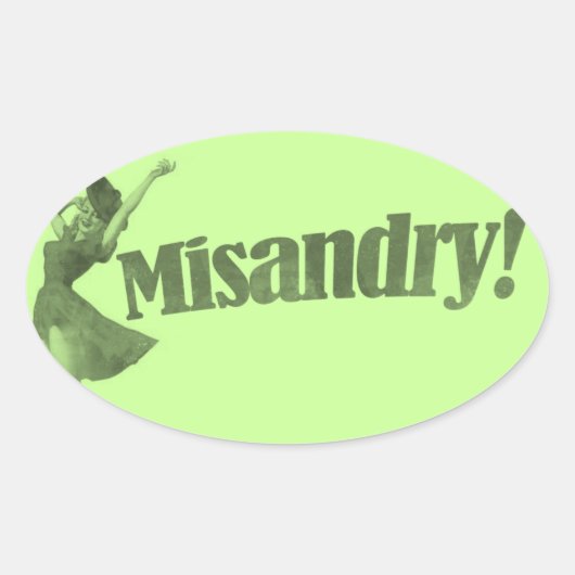 Misandry. Grafisch ontwerp Ovale Sticker (Voorkant)
