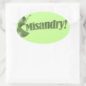 Misandry. Grafisch ontwerp Ovale Sticker (Tas)