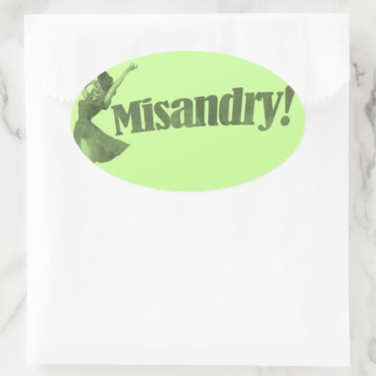 Misandry. Grafisch ontwerp Ovale Sticker (Tas)