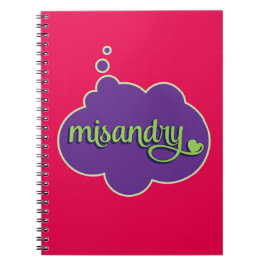Misandry-notebook (groen op paars) notitieboek