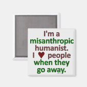 Misantroop Humanist Loner Satire Magneet (Voorkant / Achterkant)