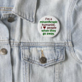 Misantroop Humanist Loner Satire Ronde Button 5,7 Cm (In situ)