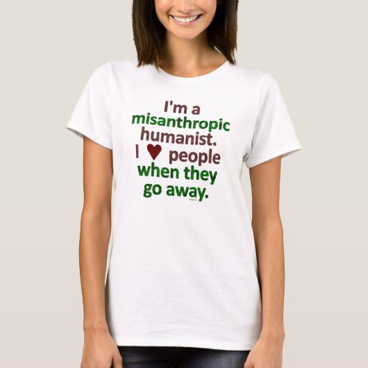 Misantroop Humanist Loner Satire T-shirt (Voorkant)