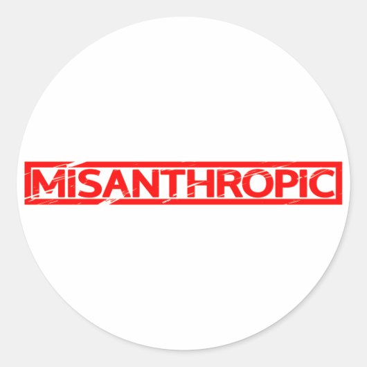 Misantropische stempel ronde sticker (Voorkant)