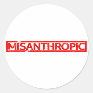 Misantropische stempel ronde sticker