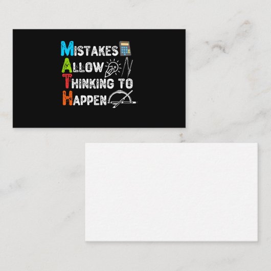 MISBRUIK MAAKT DENK MOGELIJK - Lagere Wiskunde Visitekaartje (Voorkant / Achterkant)