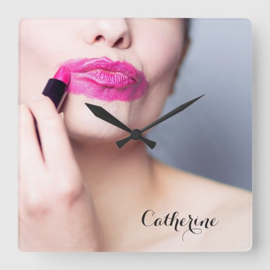 Misbruik van lipstick aangepaste wandklokken (Voorkant)