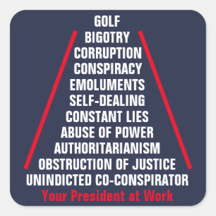 Misbruik van Power Corruption Co-Conspirator Trump Vierkante Sticker
