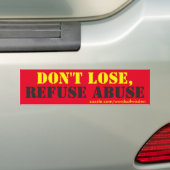 Misbruik van weigeringen bumpersticker (Op auto)