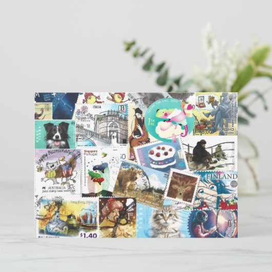 Misc Postzegels Flat Kaart (Staand voorkant)