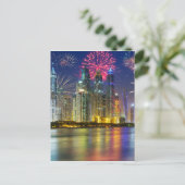 Miscellaneous - New Year Fireworks Patterns Seven Feestdagenkaart (Staand voorkant)