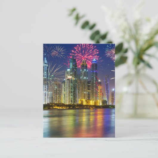 Miscellaneous - New Year Fireworks Patterns Seven Feestdagenkaart (Staand voorkant)