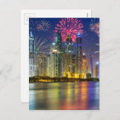 Miscellaneous - New Year Fireworks Patterns Seven Feestdagenkaart (Voorkant / Achterkant)