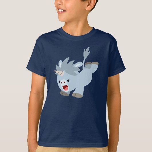 Mischevenmatige Cartoon Baby Unicorn Children T-Sh T-shirt (Voorkant)