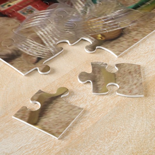 Mischevous Puppy Kerstmis Puzzle Legpuzzel (Zijkant)