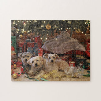 Mischevous Puppy Kerstmis Puzzle Legpuzzel
