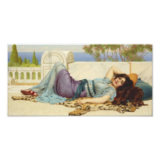 Mischief and Repose door John Godward Foto Afdruk (Voorkant)