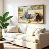 Mischief and Repose door John Godward Foto Afdruk