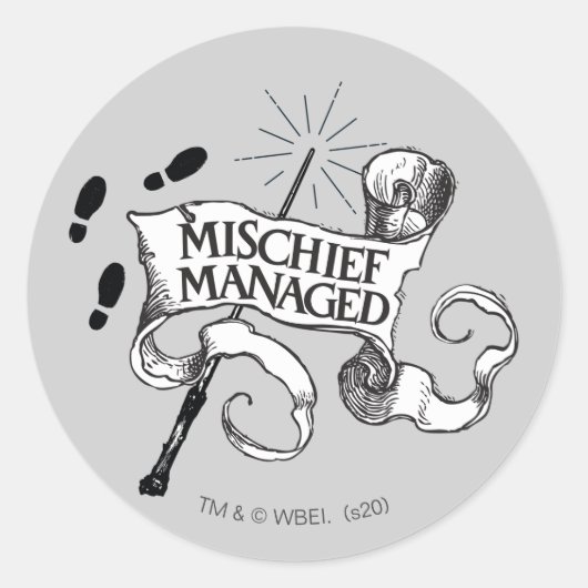 Mischief beheerd ronde sticker (Voorkant)