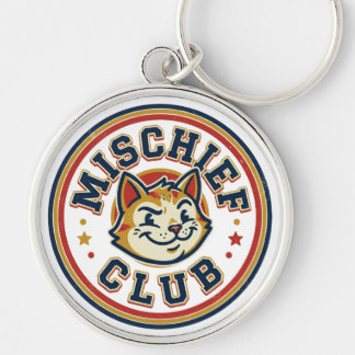 Mischief Club Knipogende Kattenbadge Sleutelhanger