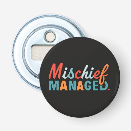 Mischief Managed Button Flesopener (Voorkant)