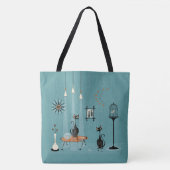 Mischief uit de midden van de eeuw / Kat rood-beha Tote Bag (Voorkant)