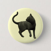 Mischievous Black Cat Button (Voorkant)