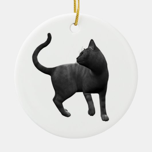 Mischievous Black Cat Ornament (Voorkant)